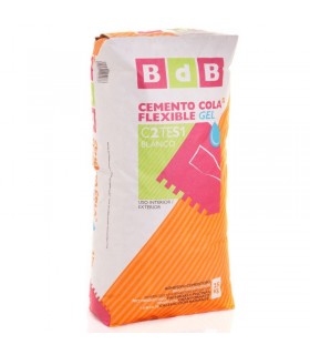 MORTERO COLA BDB FLEXIBLE GEL BLANCO C2TES1 25KG