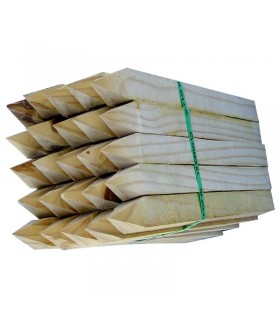 Estacas de señalización de obra de madera.